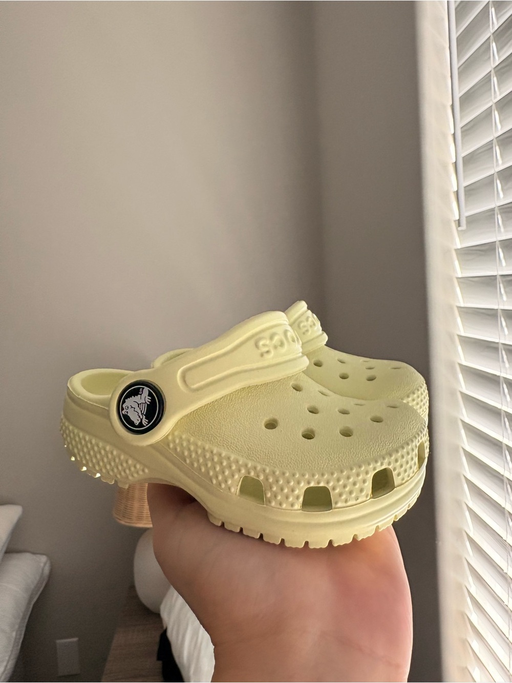 NWOT Toddler baby size 4 Crocs Kids Classic Clog - Pale Yellow/mint green?